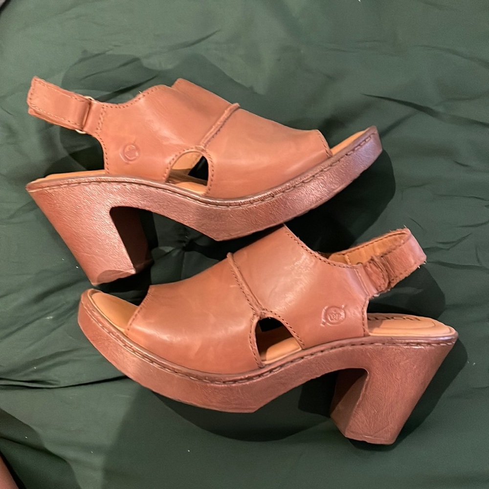 Born sling back heeled sandal clogs